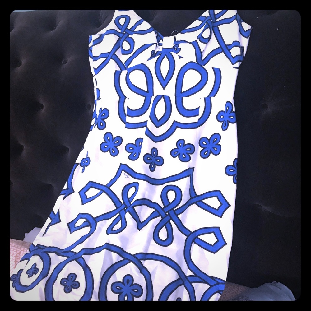 Milly Size 10 Linen Printed Dress -